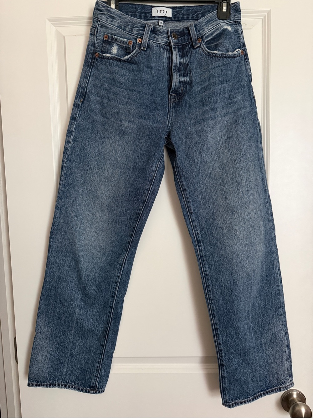 Pistola Lexi Mid Rise Bowed Straight Jeans - Artisan